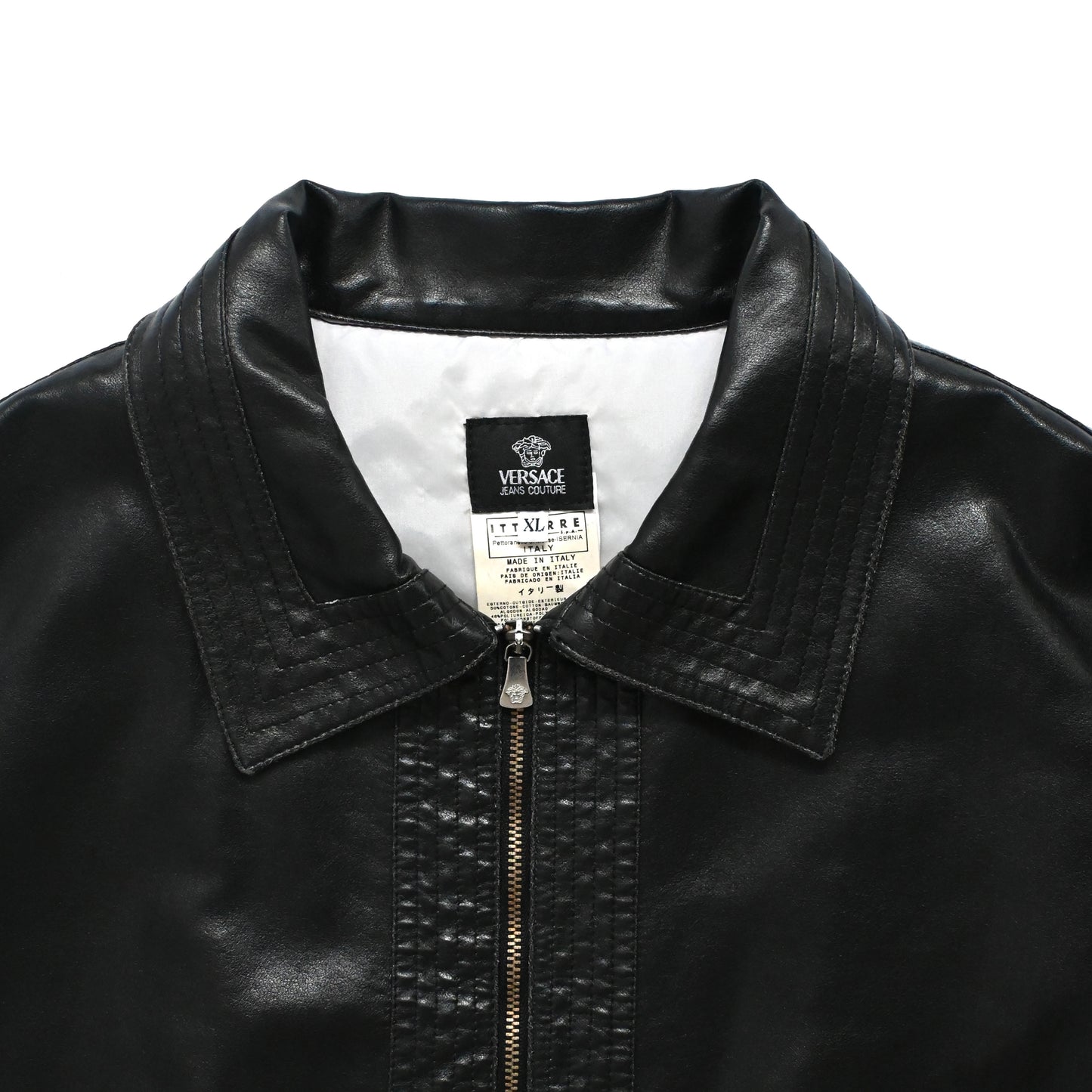 1990s versace kint docking fake leather jacket XL