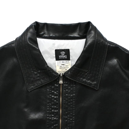 1990s versace kint docking fake leather jacket XL