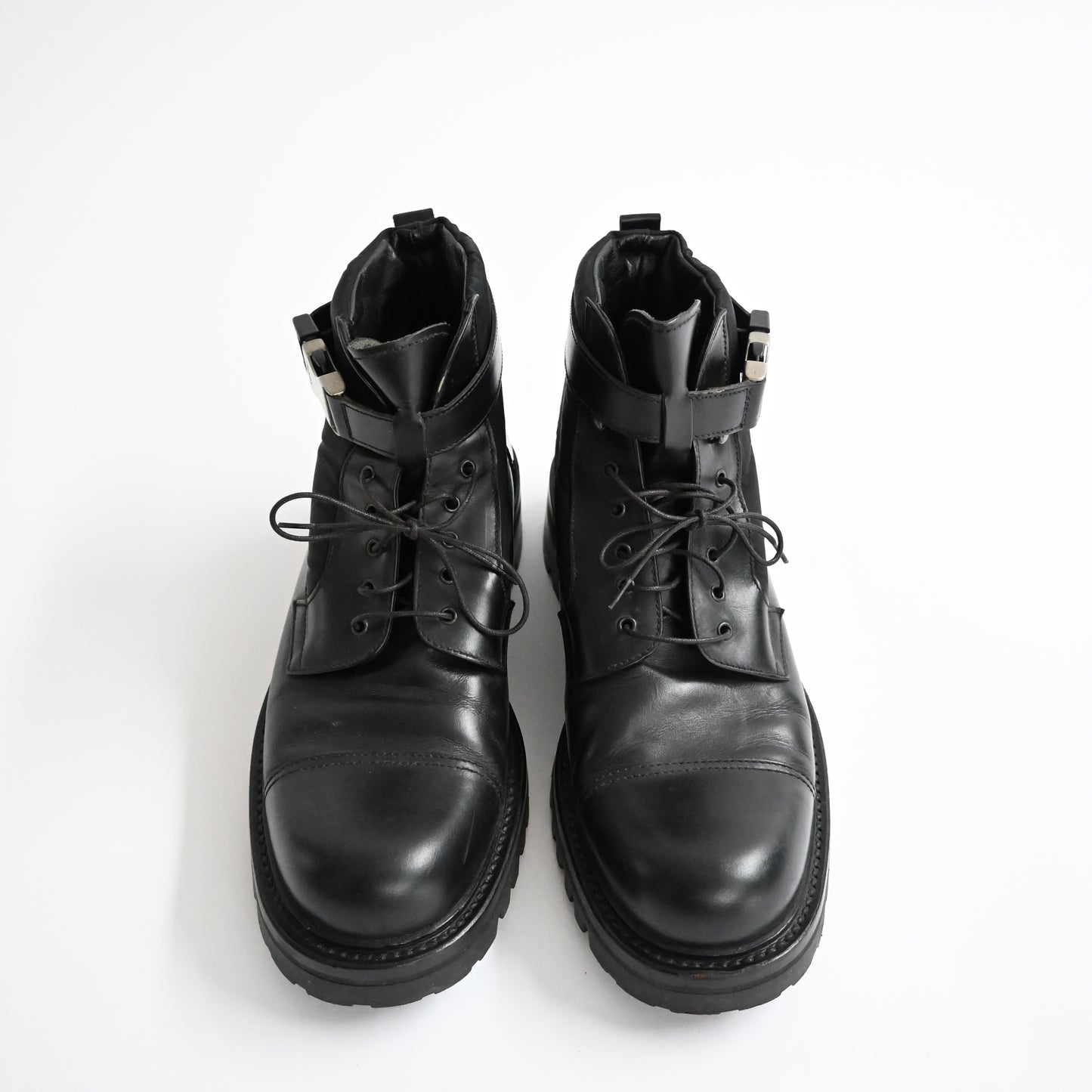 1999aw prada side release buckle leather boots 42