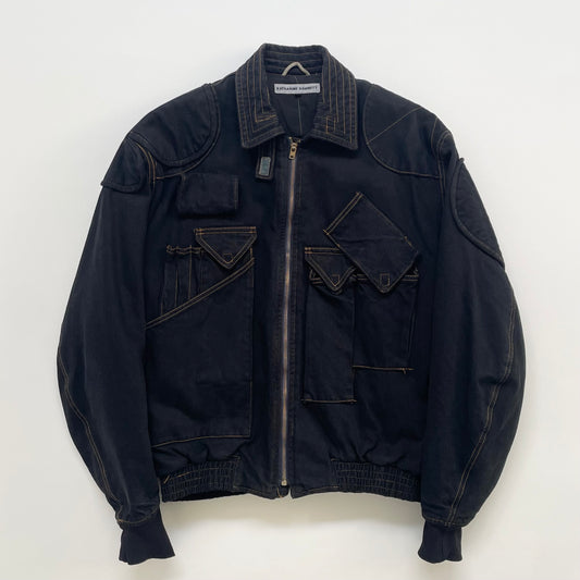 1986aw katharine hamnett denim bomber jacket M