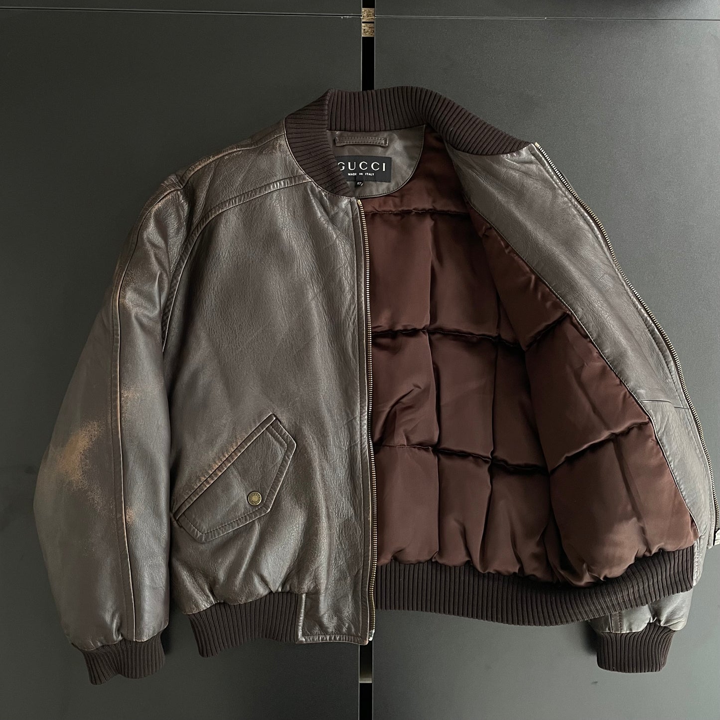 2000s gucci leather bomber jacket 52 by Tom ford