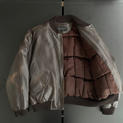 2000s gucci leather bomber jacket 52 by Tom ford
