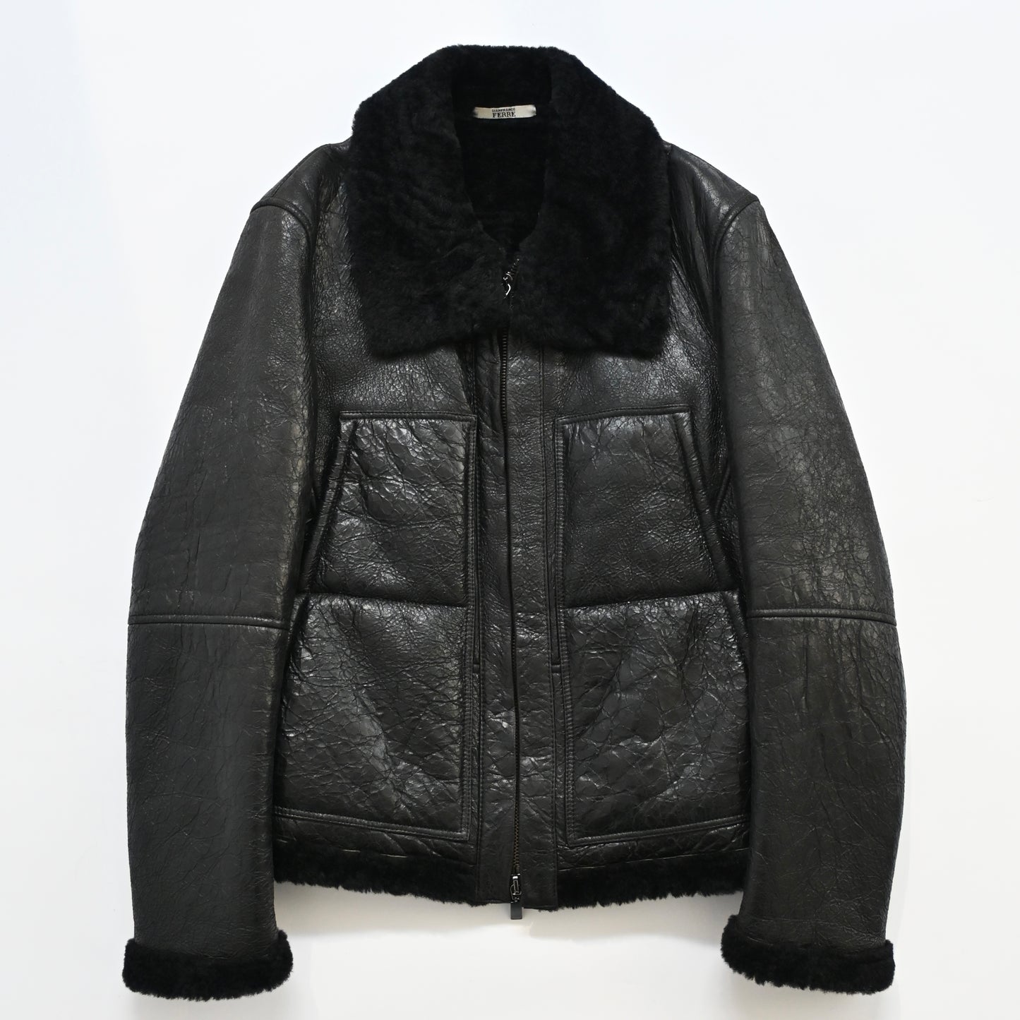 1990s gianfranco ferre lamb leather mouton jacket 48