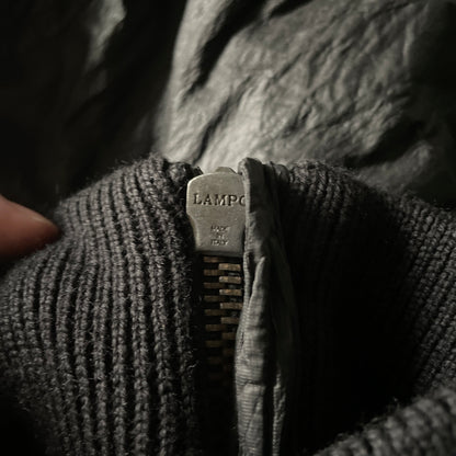 2003aw helmut lang rubberised metal
high neck bondage bomber jacket 48