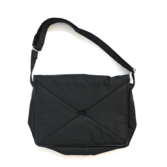 2000s masaki matsushima leather piping nylon handbag