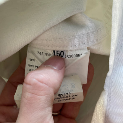 2003ss helmut lang leather sleeve denim jacket 50