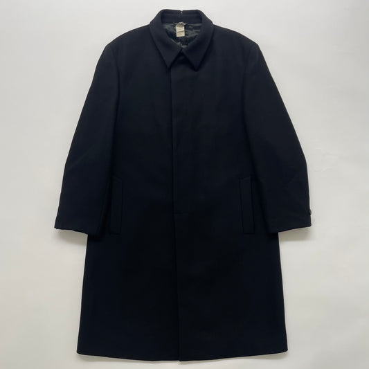 1990s versace wool  leather piping coat 52