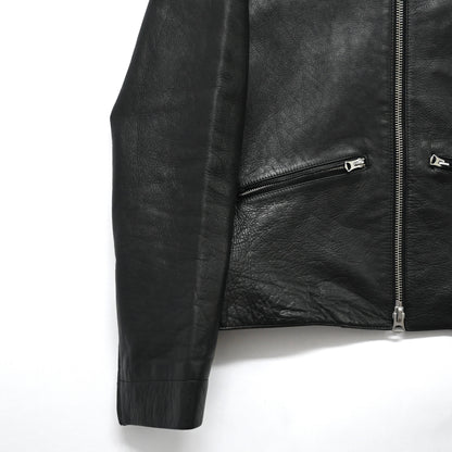 2016ss acne studios calfskin black leather jacket 48