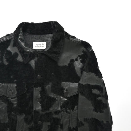 1990s lucien pellat finet fur docking leather jacket L