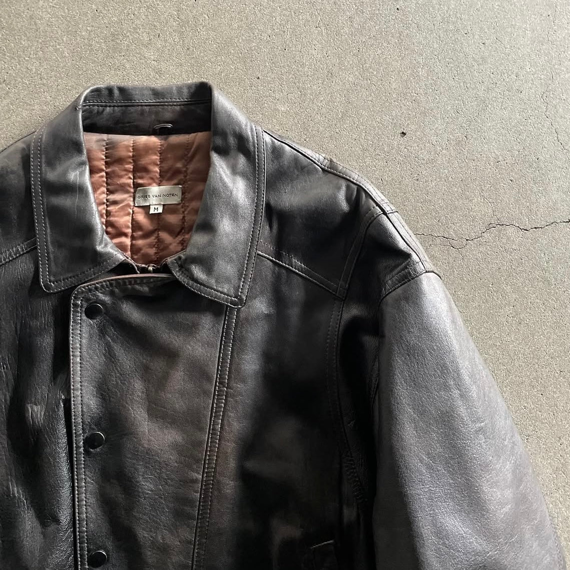 1990s dries van noten lamb leather jacket M