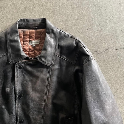 1990s dries van noten lamb leather jacket M