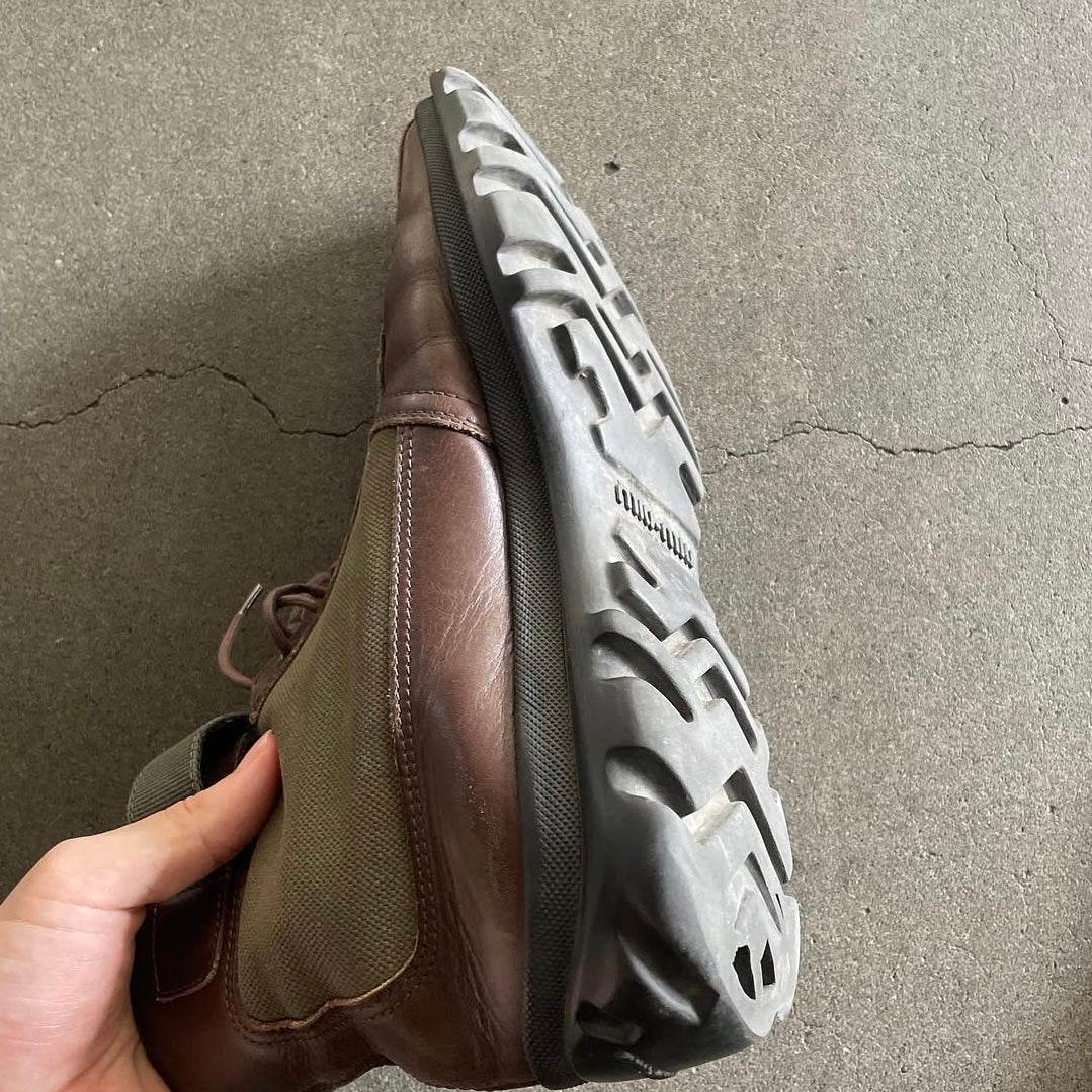 1999aw miu miu boy's leather boots 27.5