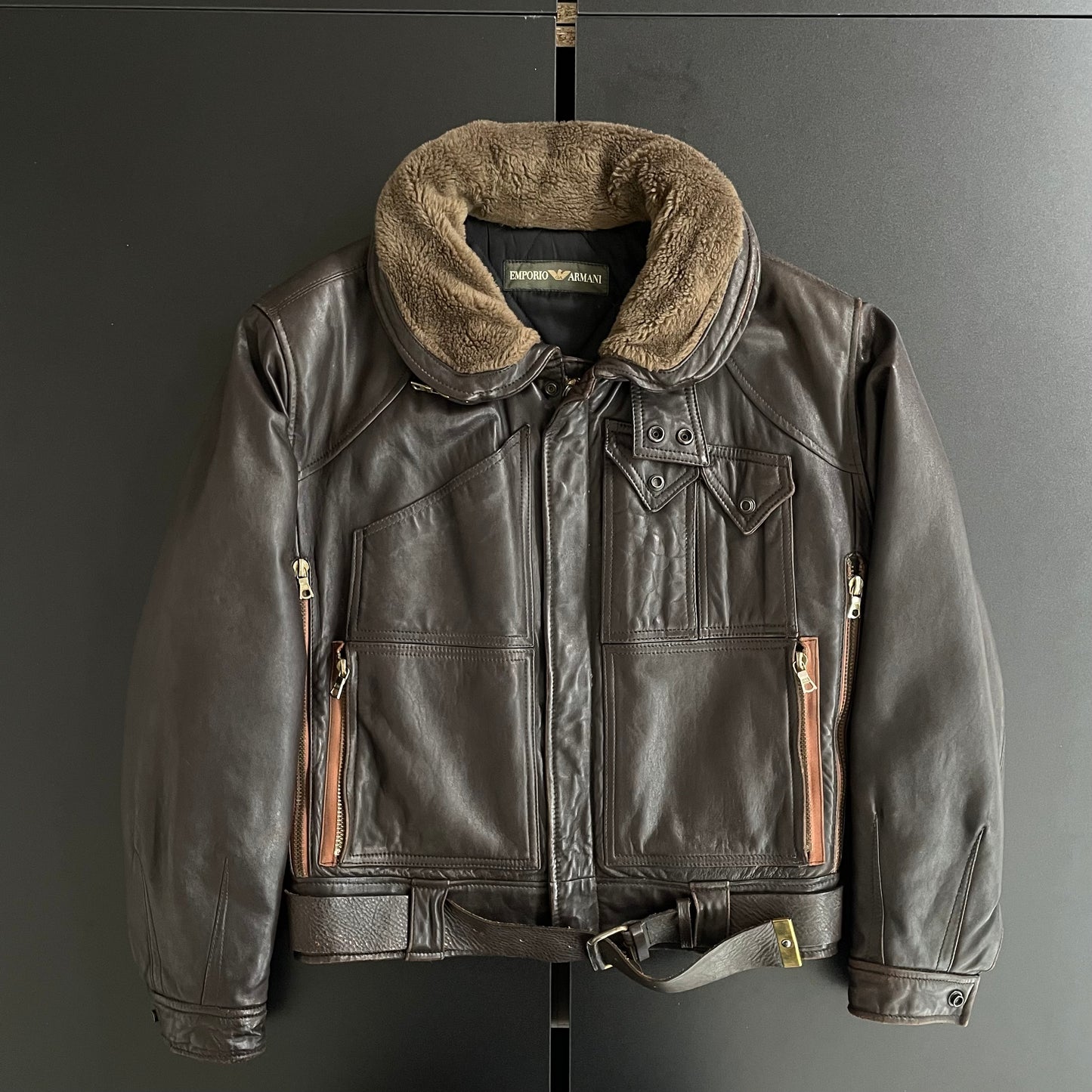 1983aw emporio armani leather flight  jacket M