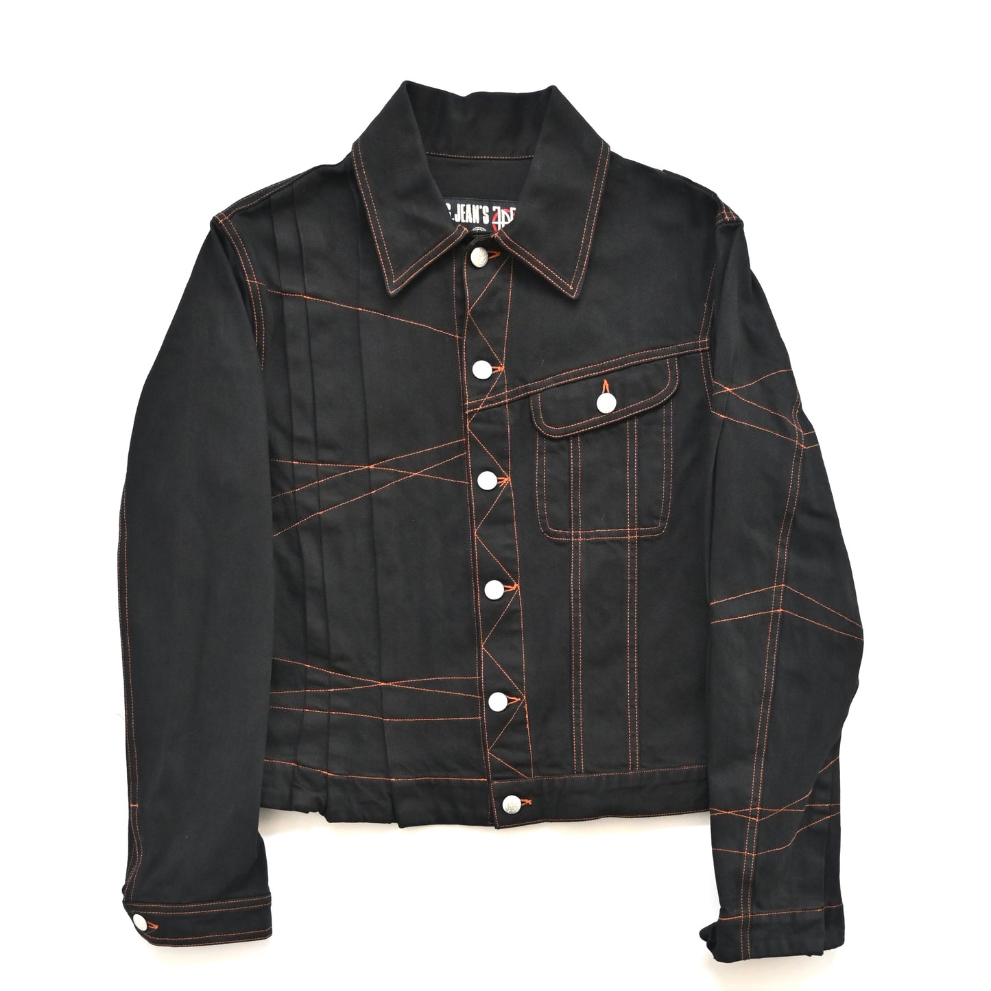 2000s jean paul gaultier folded panel denim jacket 46