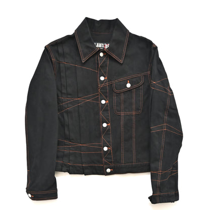2000s jean paul gaultier folded panel denim jacket 46