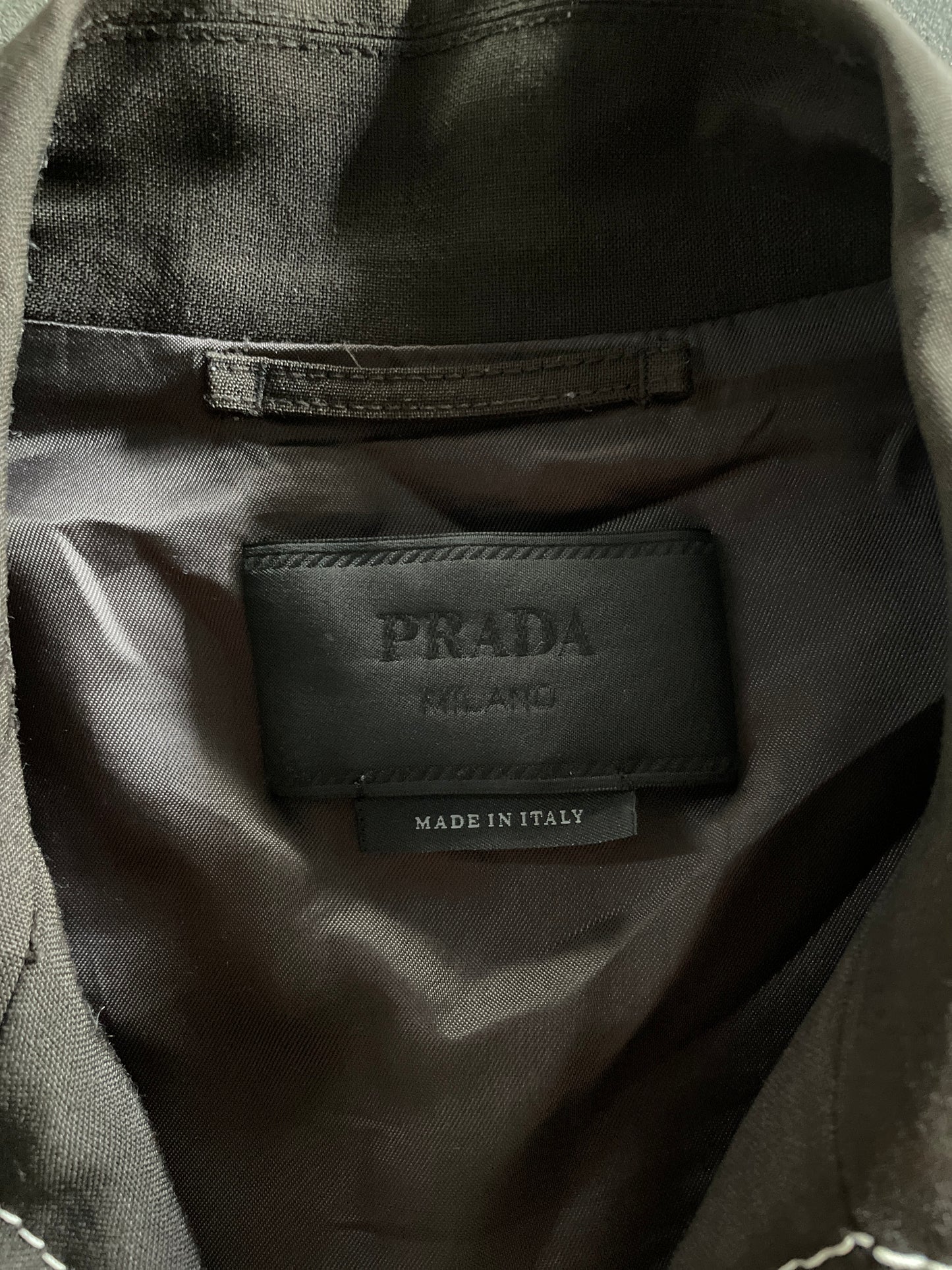 2015ss prada dark brown stitch blouson 48