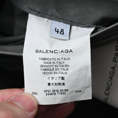 2010aw balenciaga high neck cow leather blouson 48