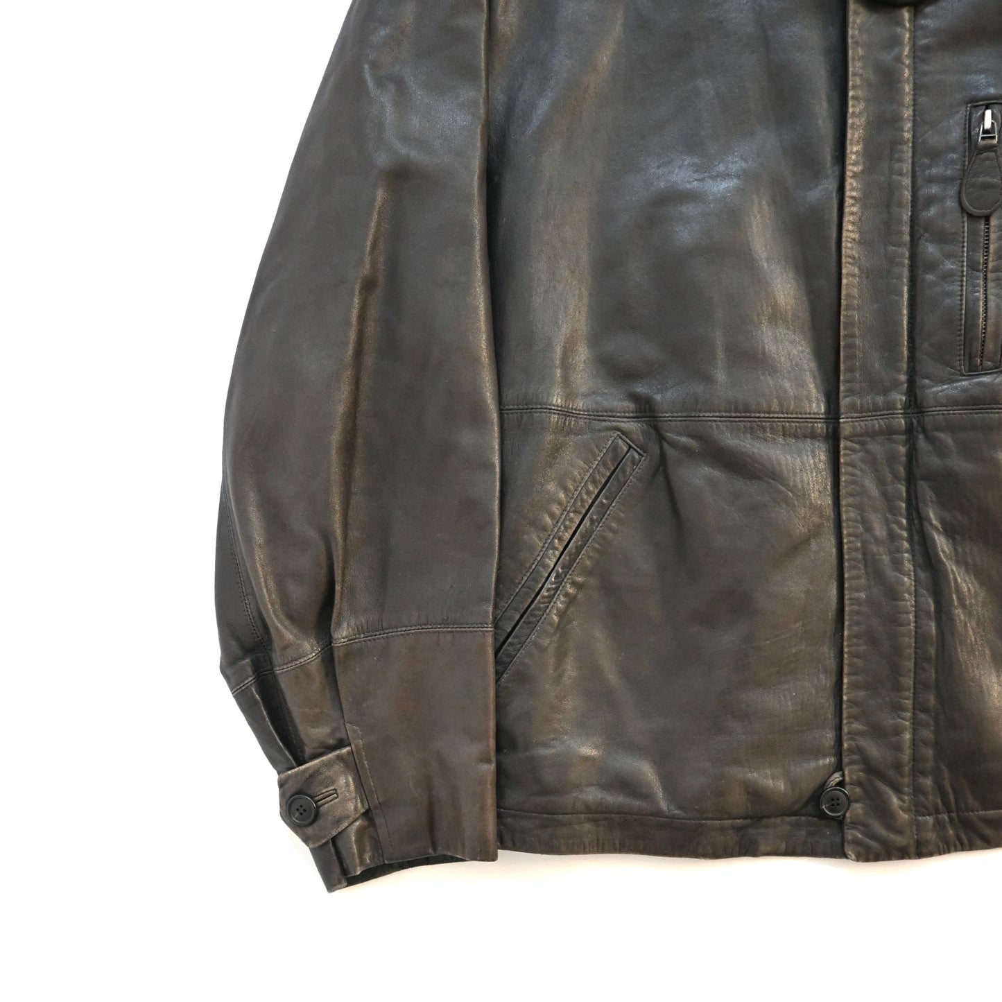 1992ss issey miyake lamb leather flight jacket L