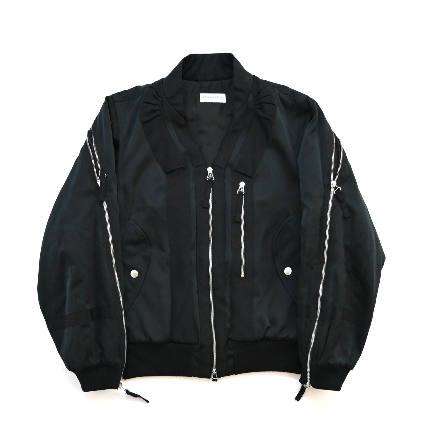 2014aw dries van noten silk back zip bomber jacket S