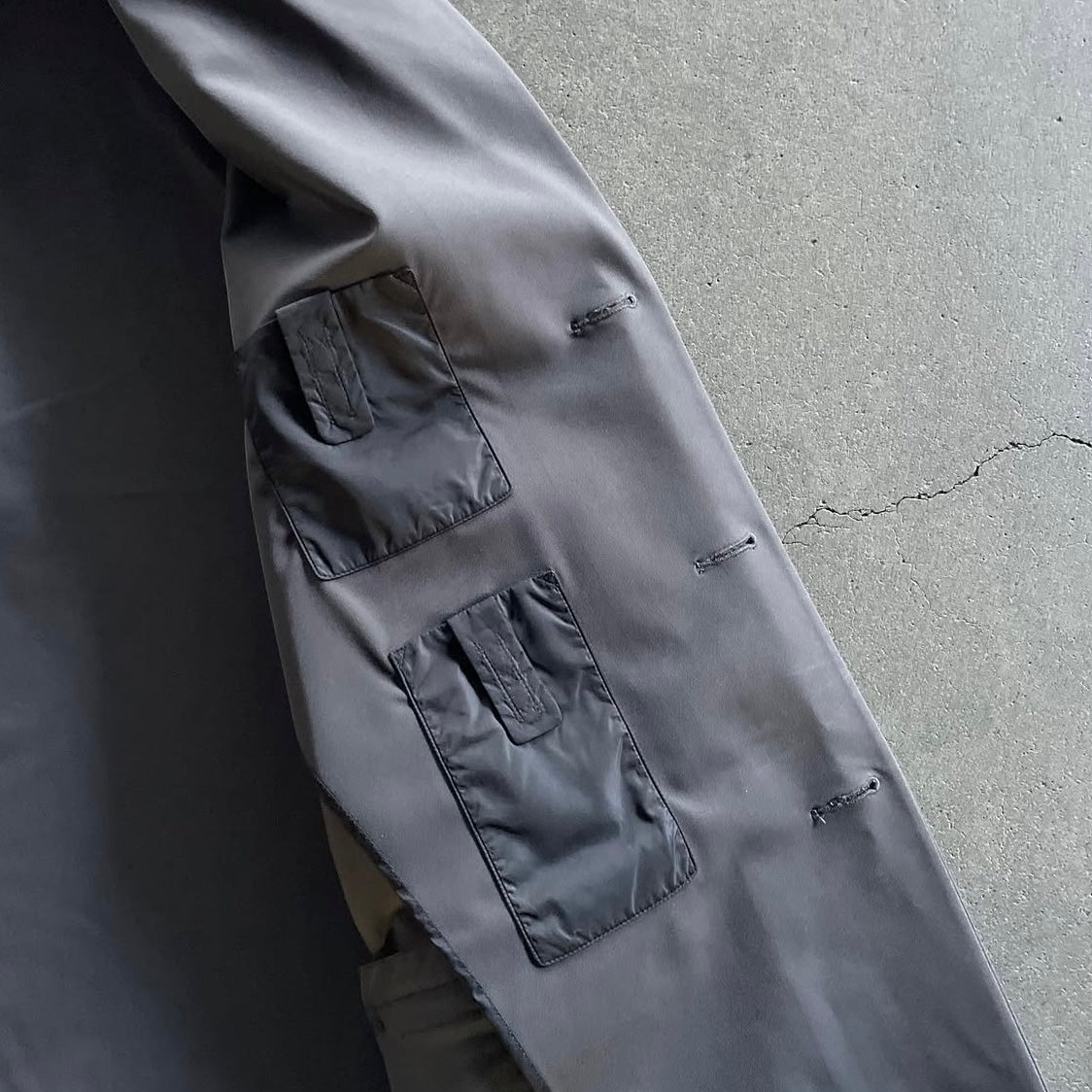 1990s prada nylon chester long coat L