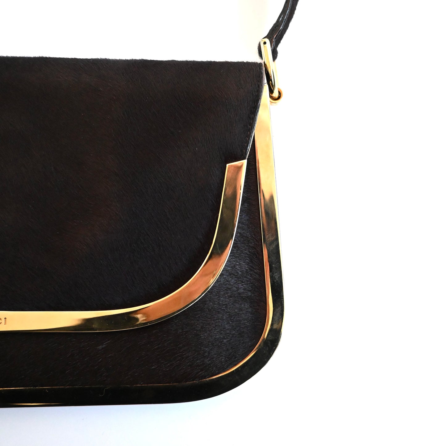 1996aw gucci gold bangle calf hair hand bag by Tom ford