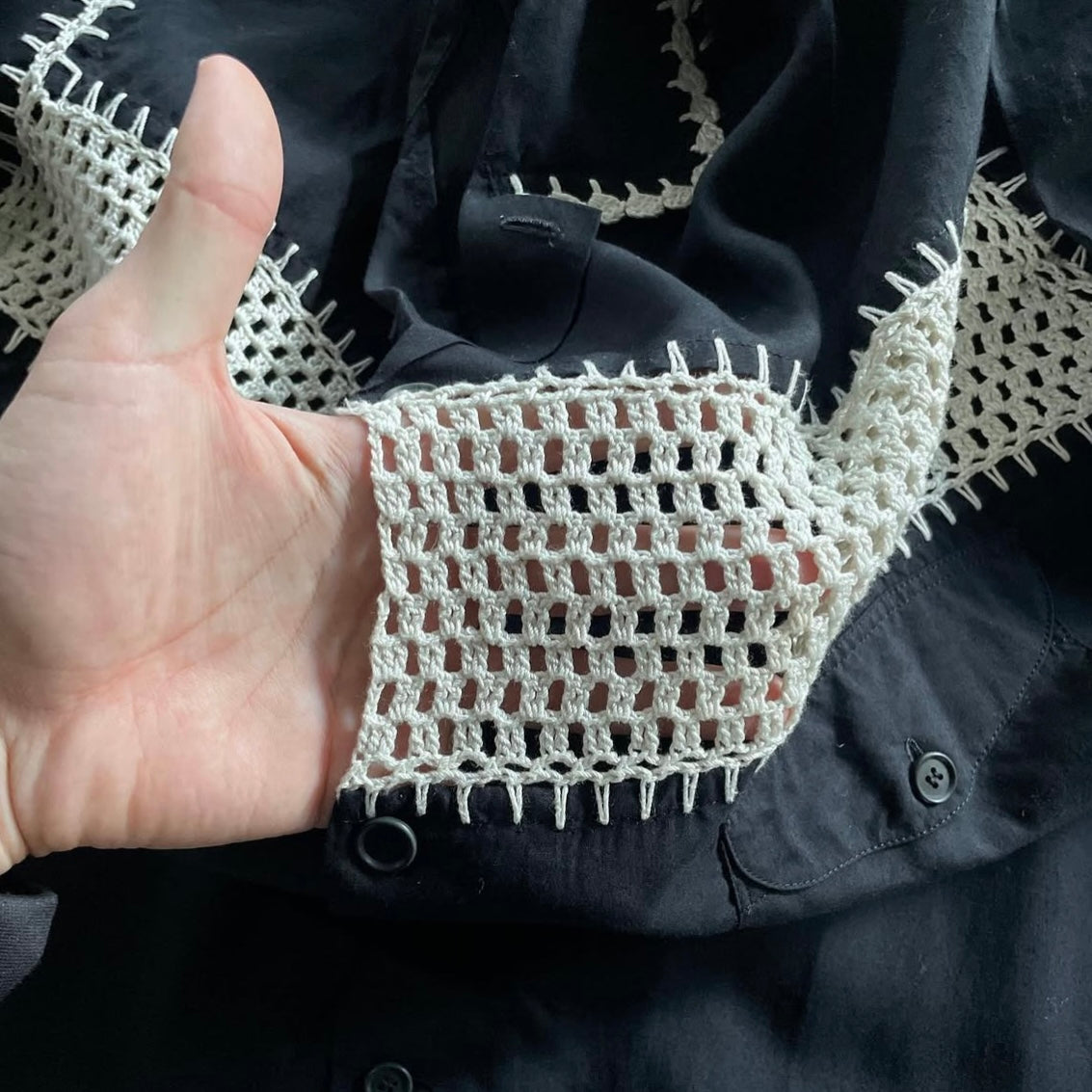 1991ss yohji yamamoto kint docking shirt