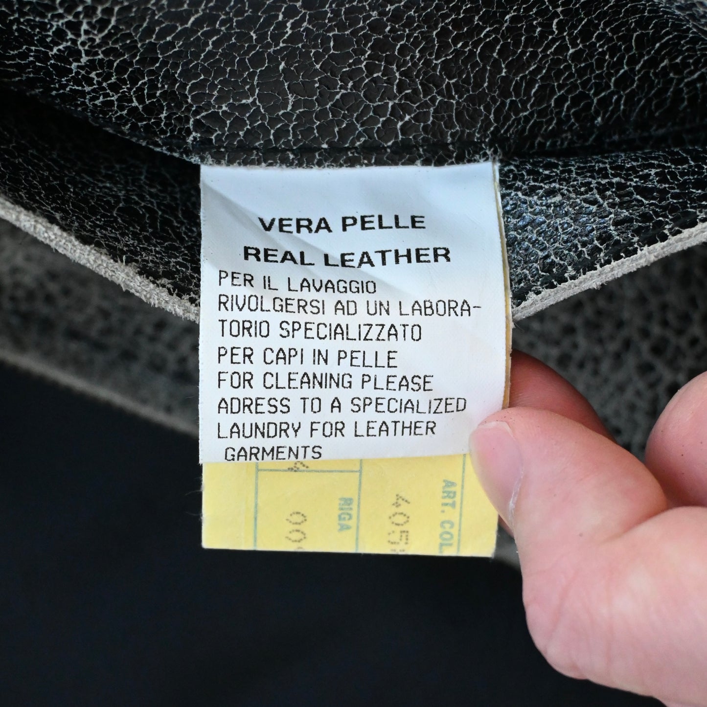 1990s dolce&gabbana vera pelle
real crushed leather jacket 54