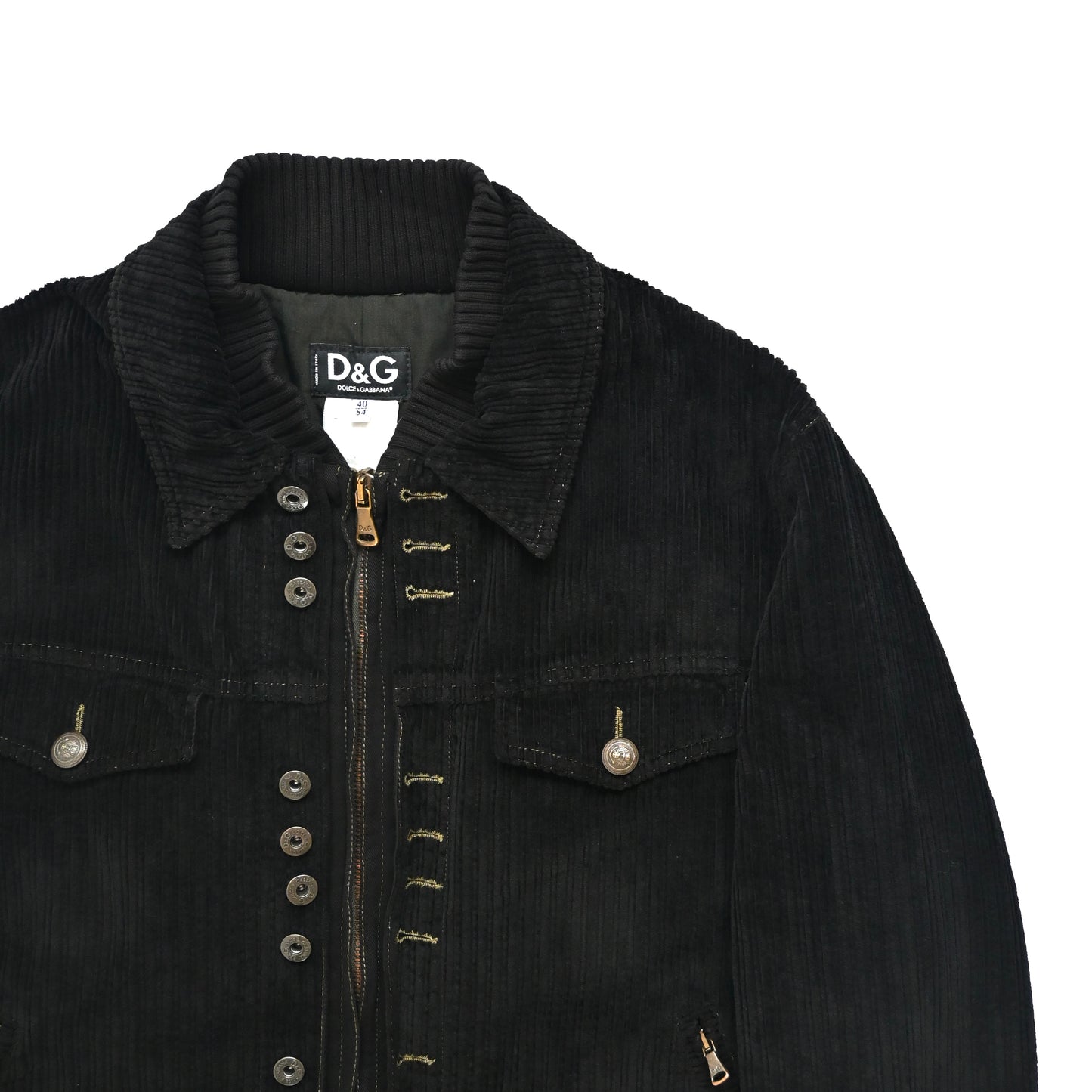 2000s dolce&gabbana corduroy layered jacket 54