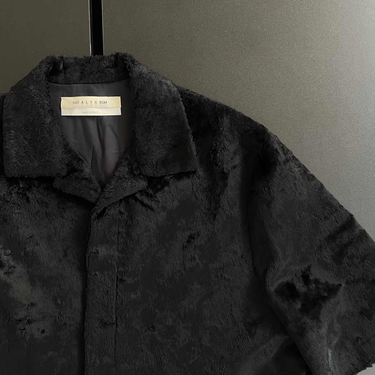 2021ss 1017 alyx 9sm  camp collar faux pony hair shirt 46