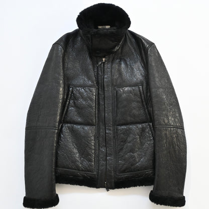 1990s gianfranco ferre lamb leather mouton jacket 48