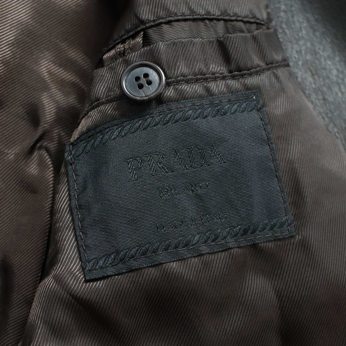 1990s prada lamb brown leather jacket 46