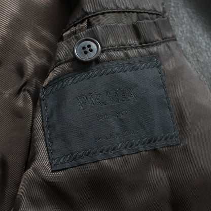 1990s prada lamb brown leather jacket 46