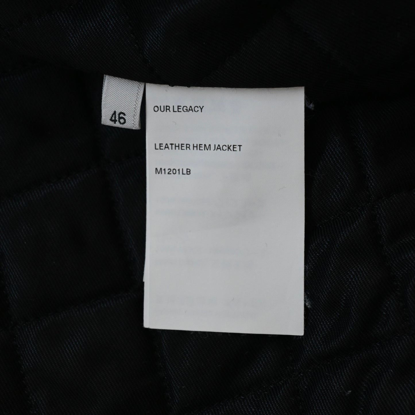 2023aw our legacy black leather hum jacket 46