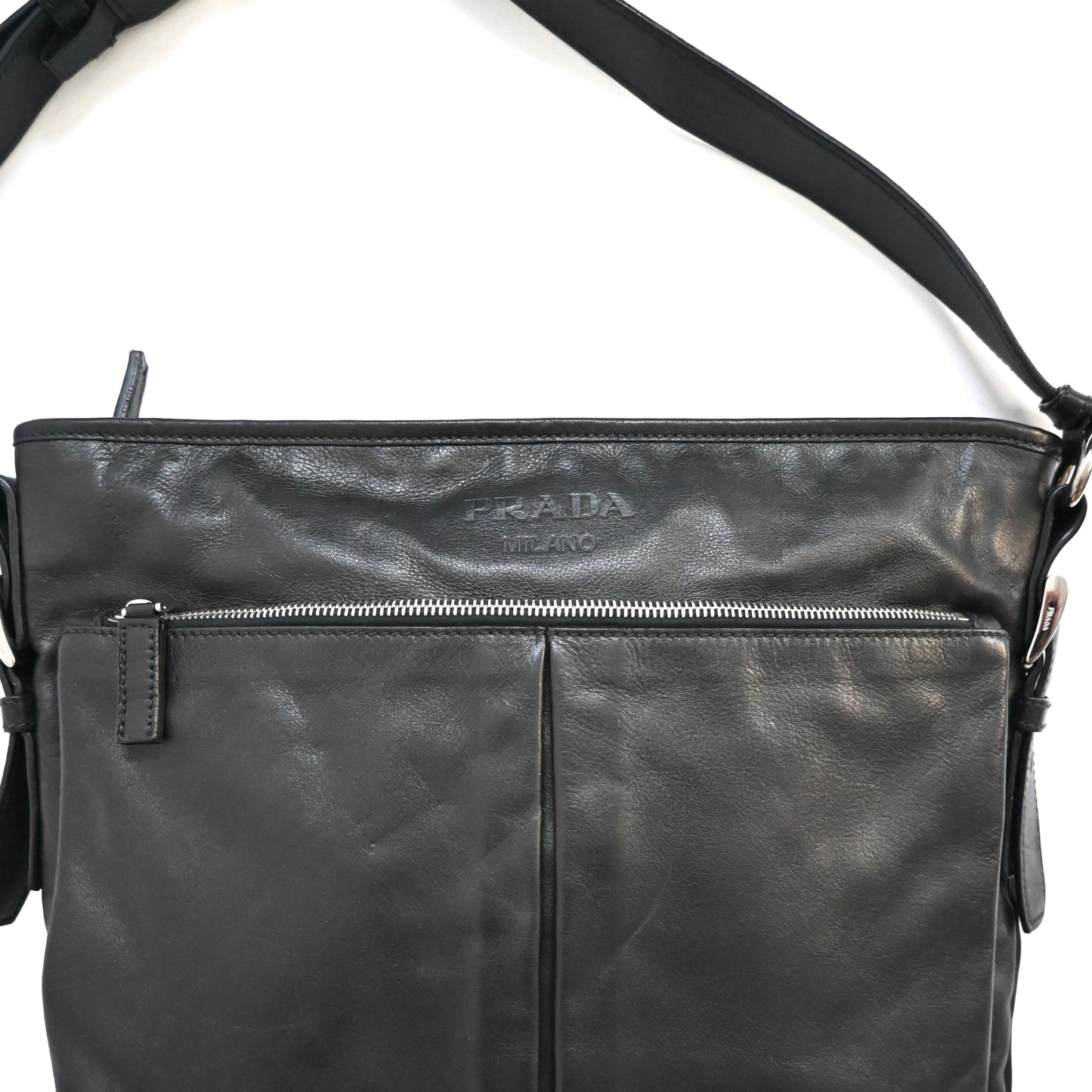 1990s prada cow leather shoulder bag