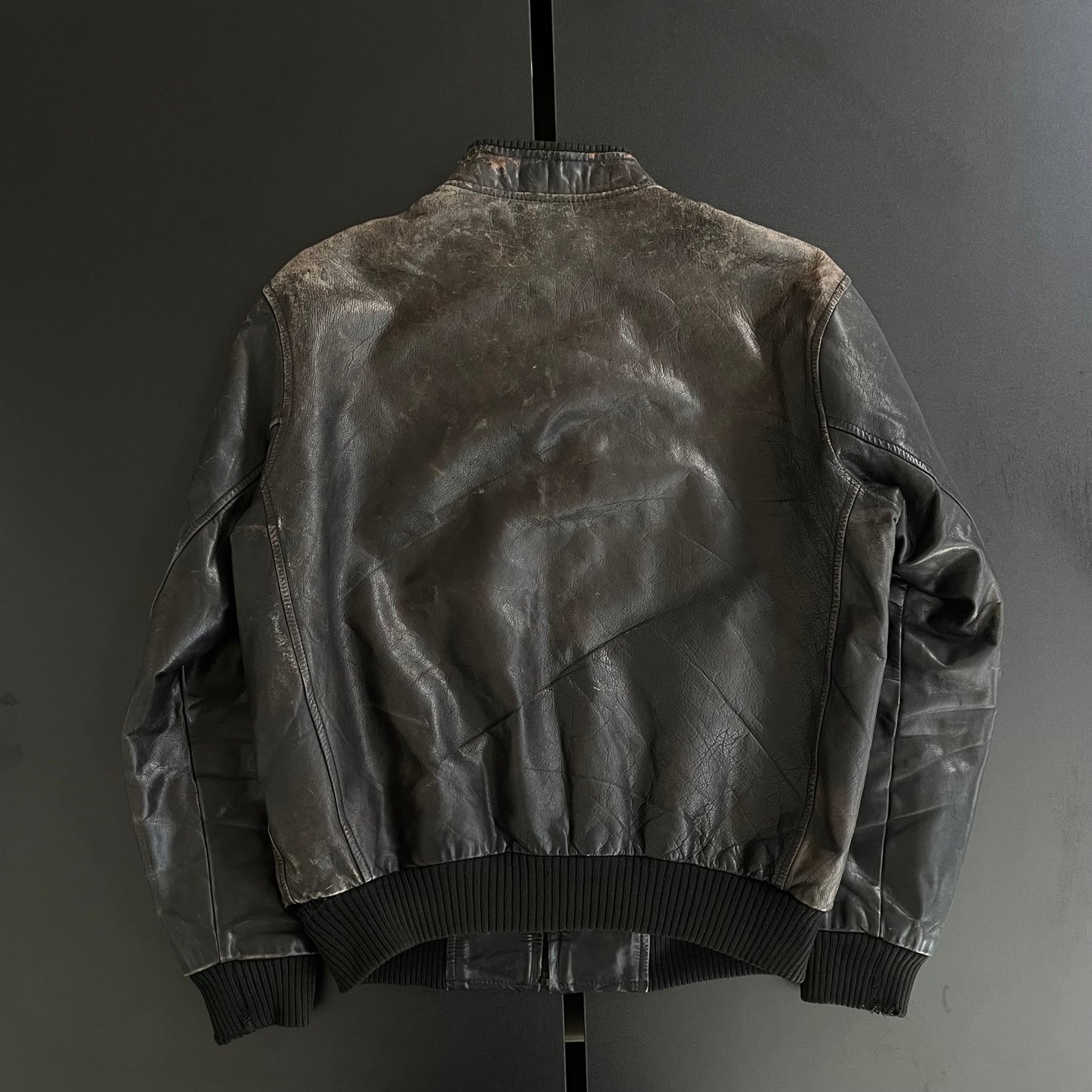 1990s dries van noten lamb leather bomber jacket M