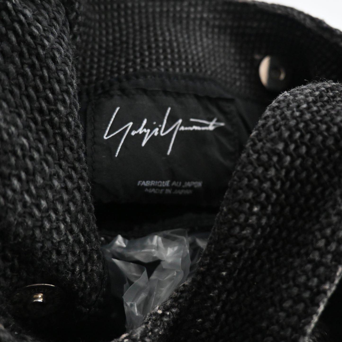 2000s yohji yamamoto tweed shoulder bag