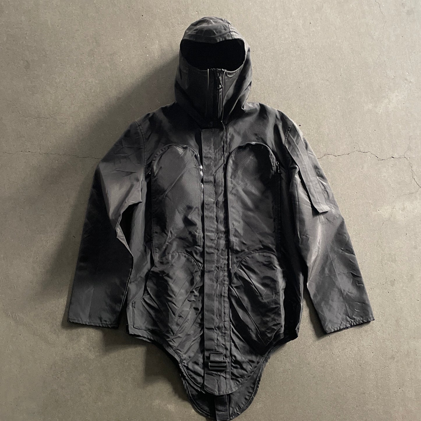 1990s vexed generation black ballistic nylon riot parka M