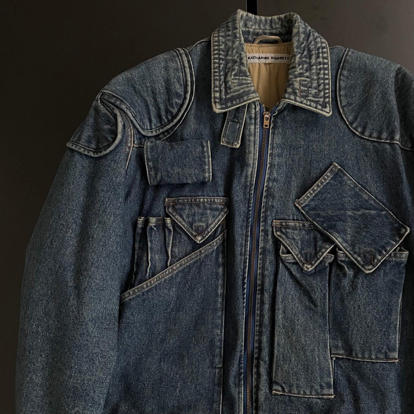 1986aw katharine hamnett denim bomber jacket L