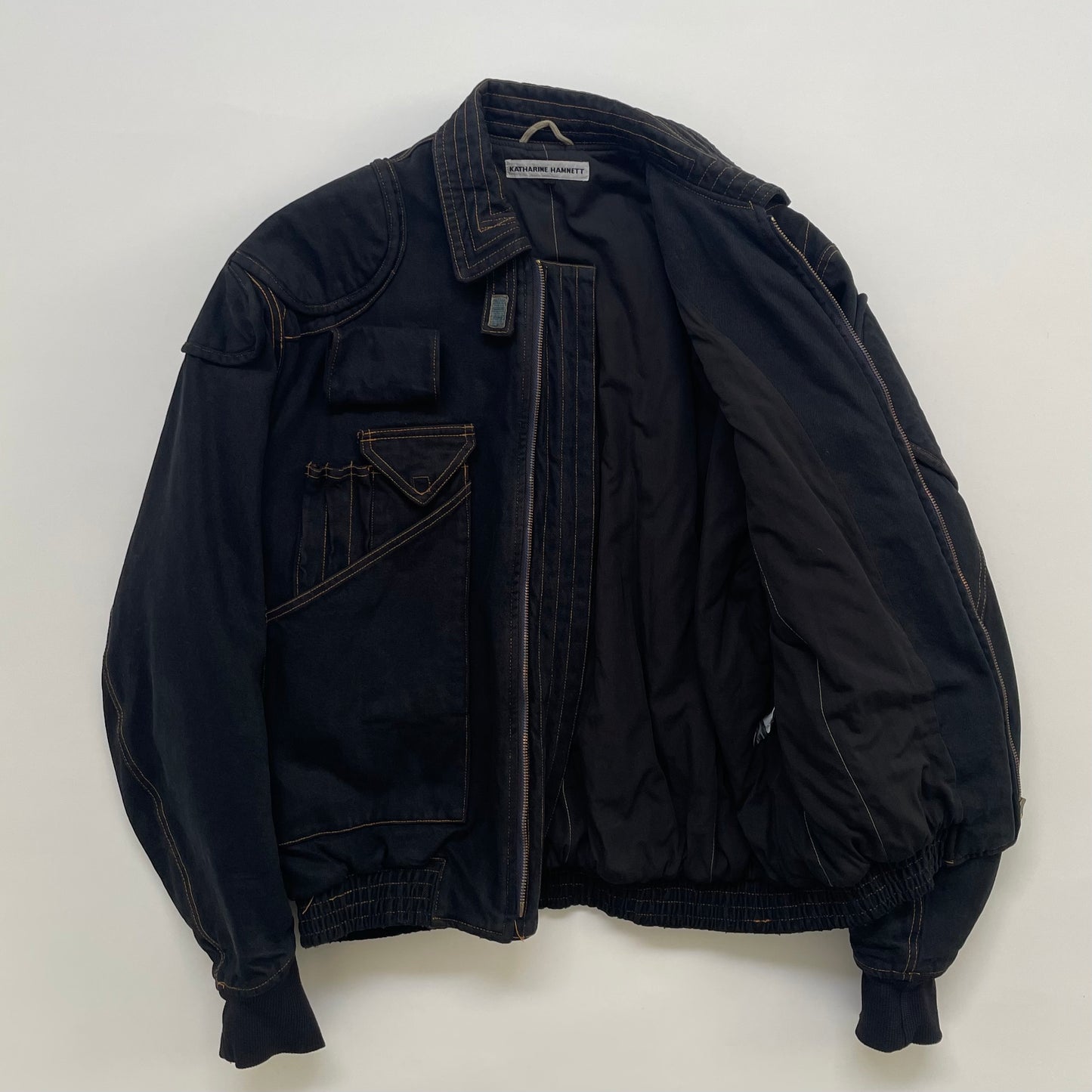 1986aw katharine hamnett denim bomber jacket M