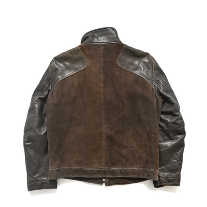 2000s ermenegildo zegna leather docking suede jacket 52