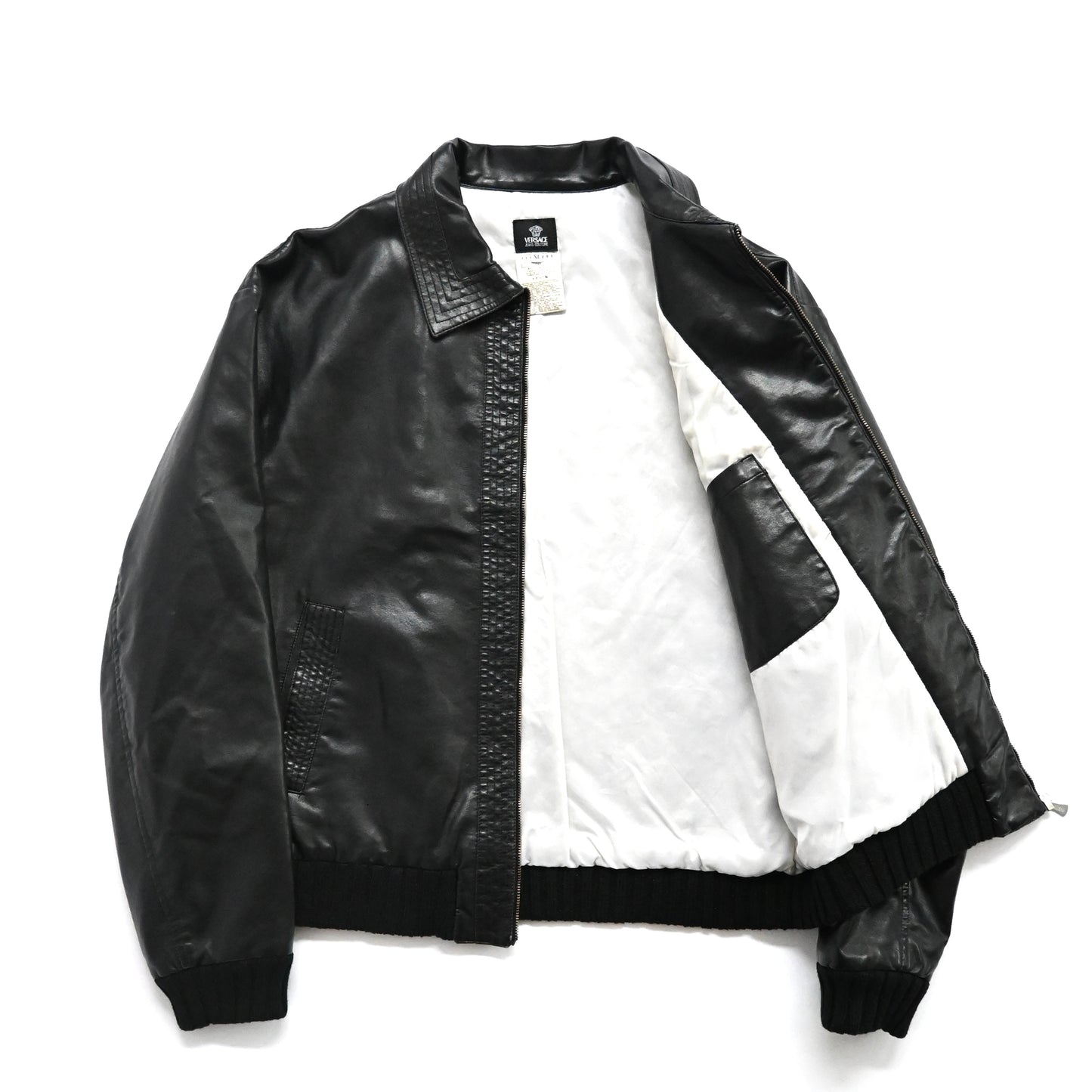 1990s versace kint docking fake leather jacket XL