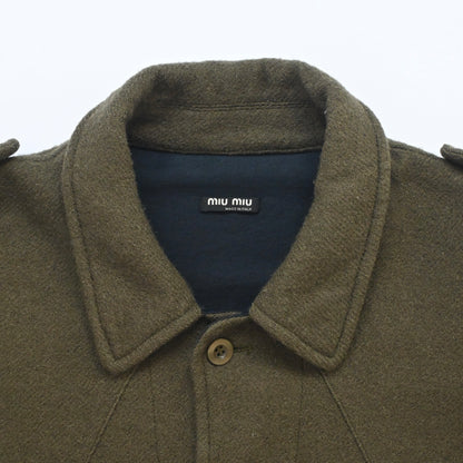 2000s miu miu wool coach jacket XL