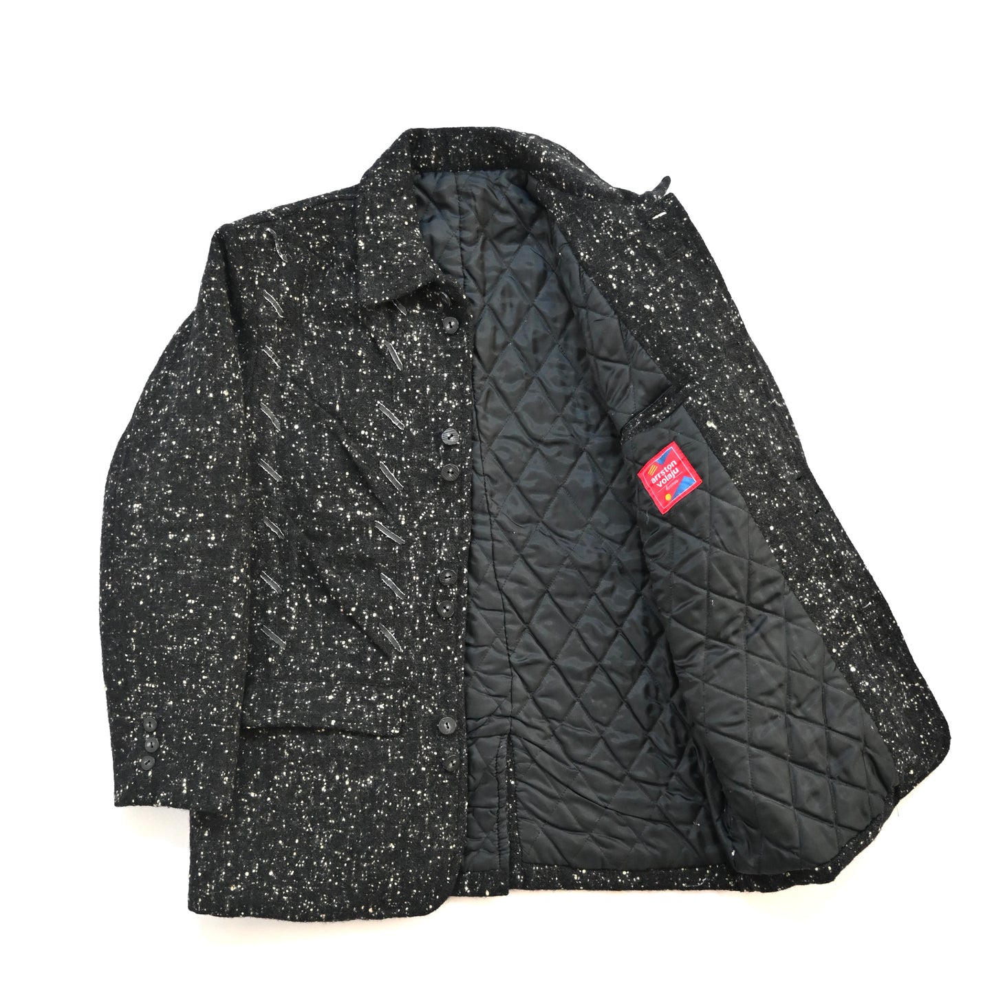 1980s arrston volaju tweed wool double button jacket M