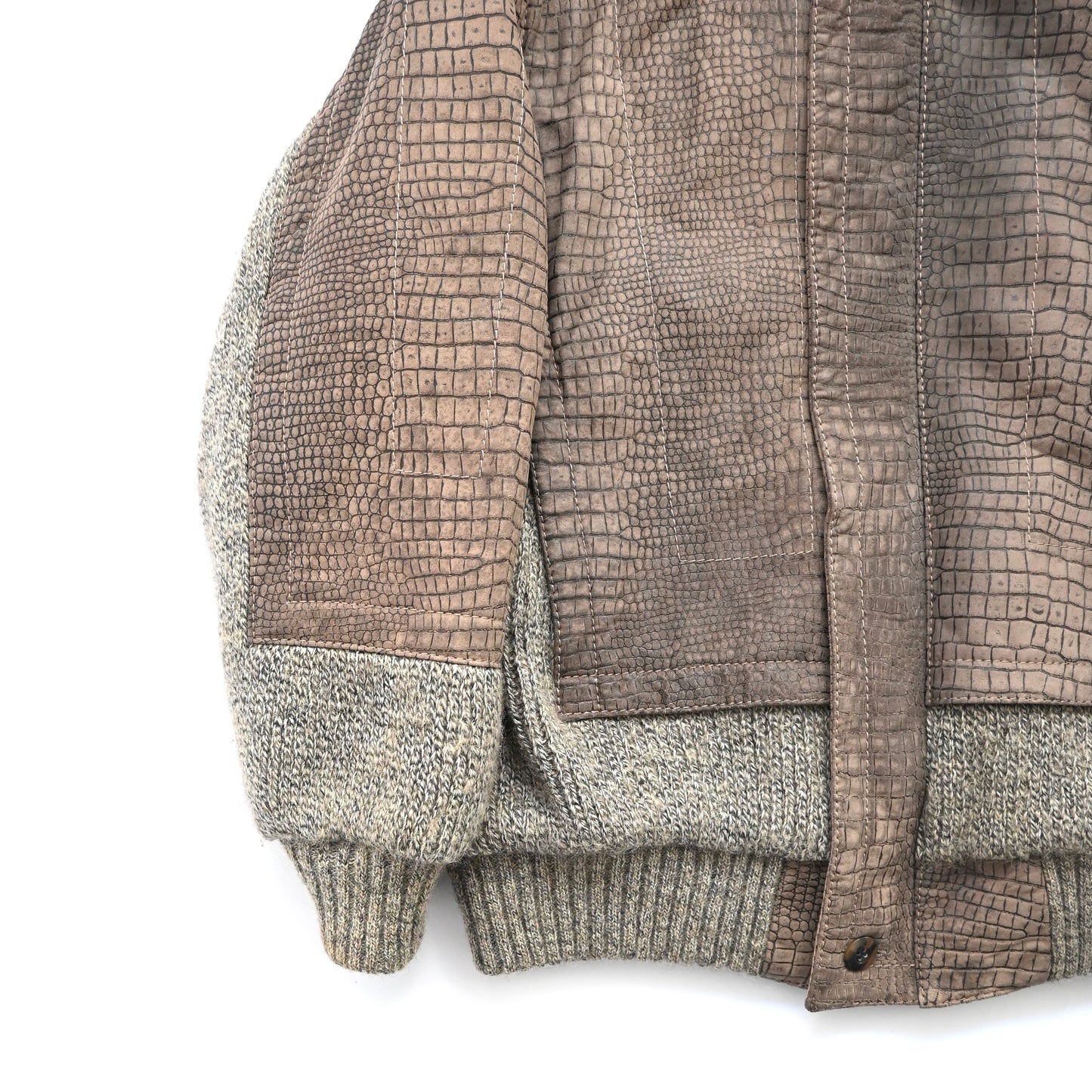 1980s givenchy leather docking wool jacket M