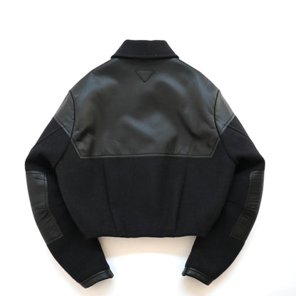 2023aw prada cropped wool blend down jacket M
