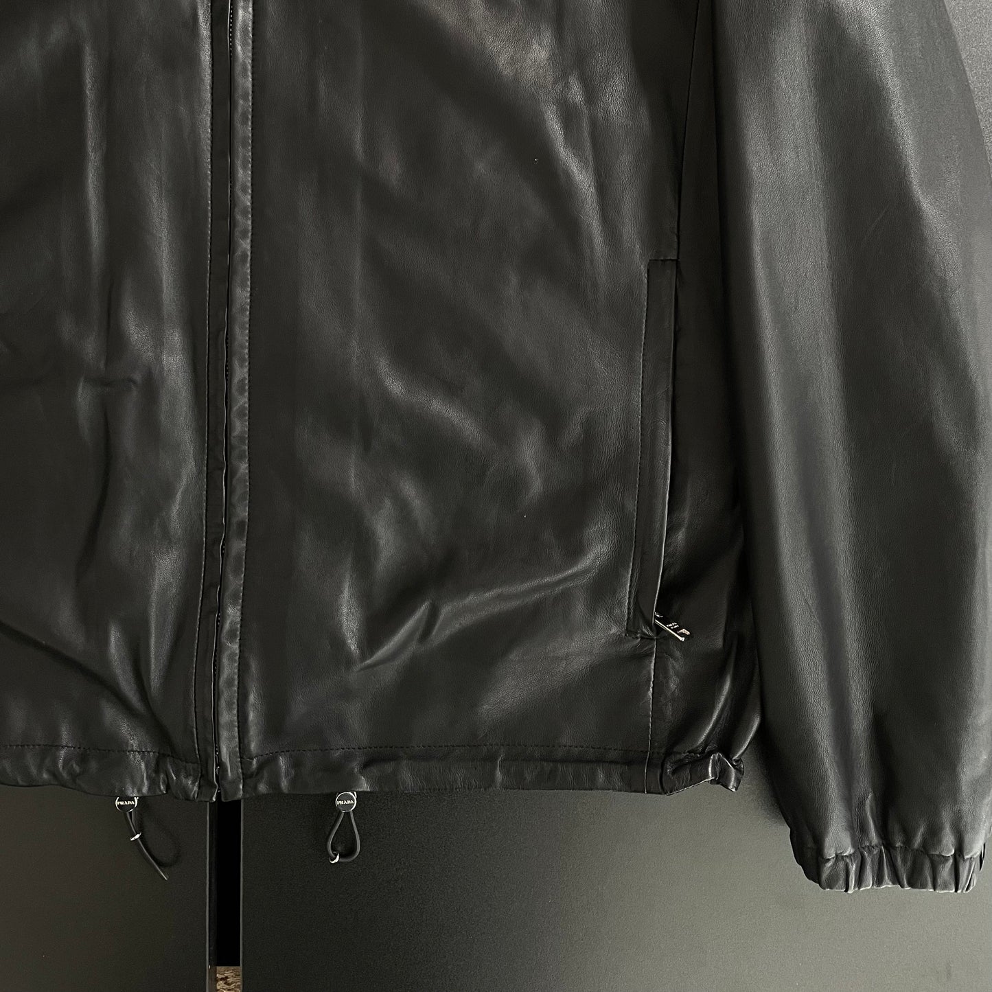 2018aw prada lamb leather hoodie 48