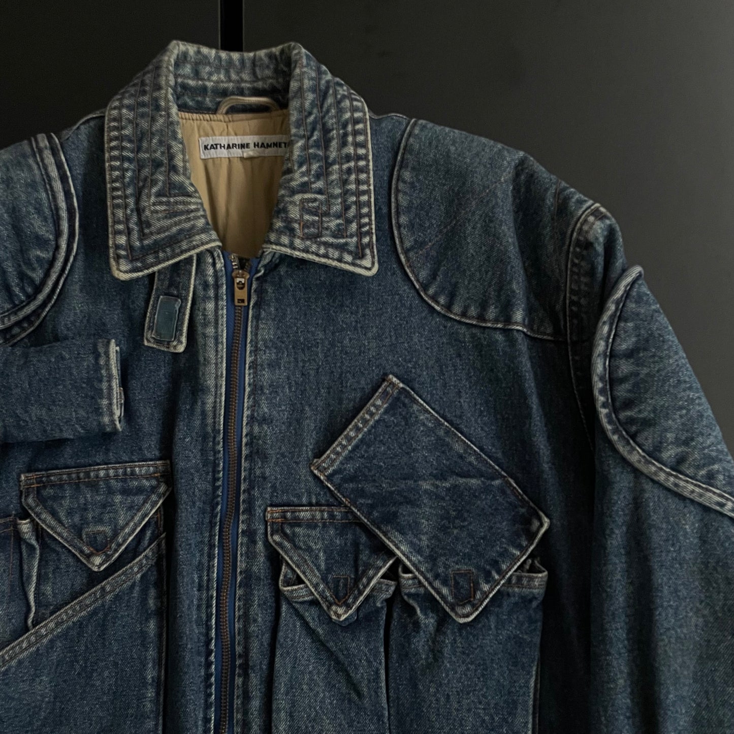 1986aw katharine hamnett denim bomber jacket L