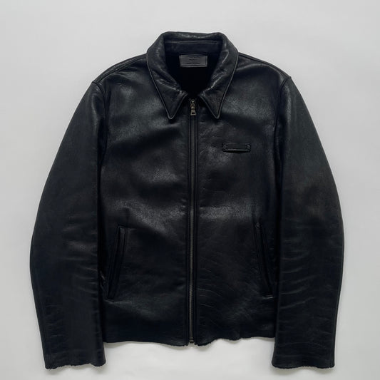 2000s prada leather mouton jacket 50