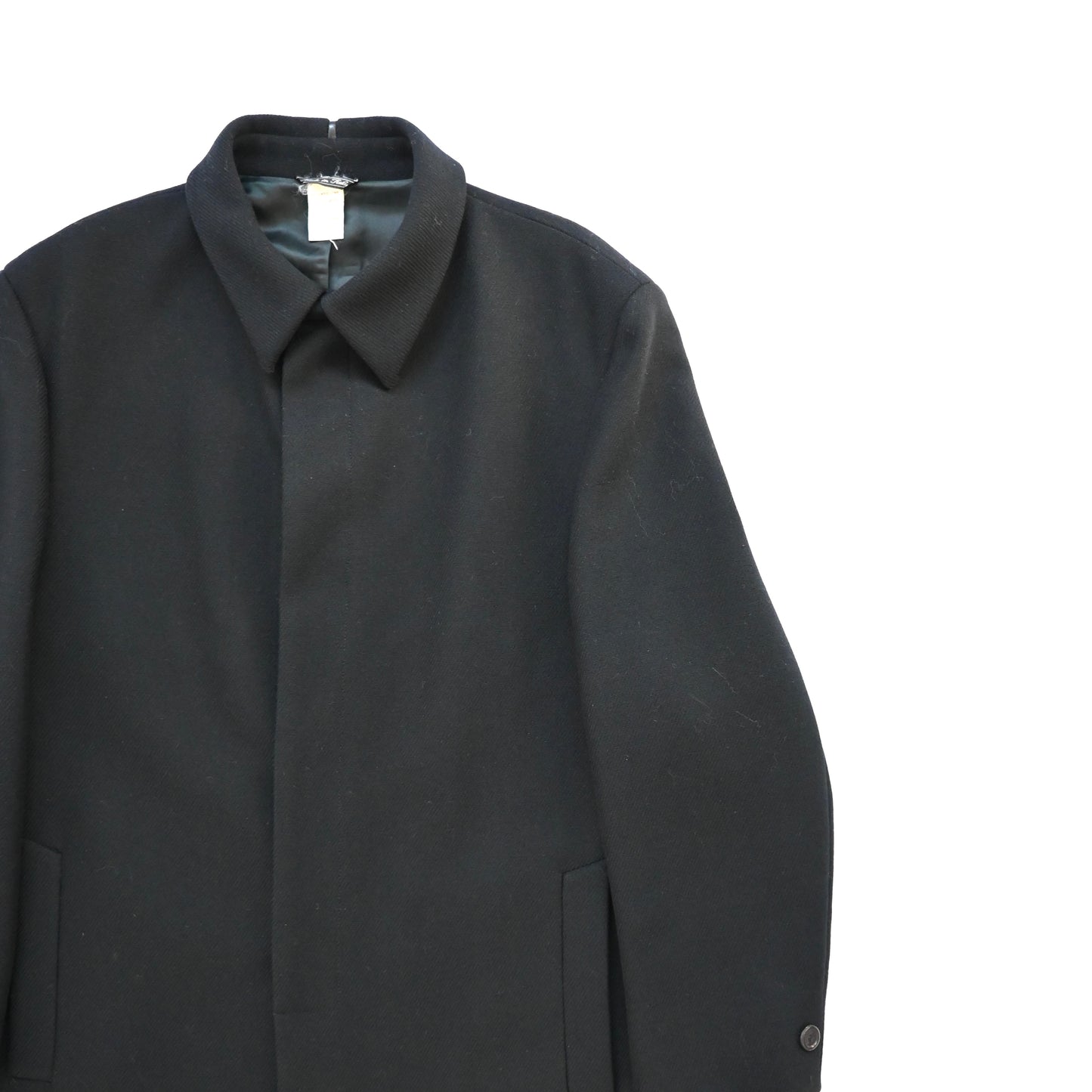 1990s versace wool  leather piping coat 52