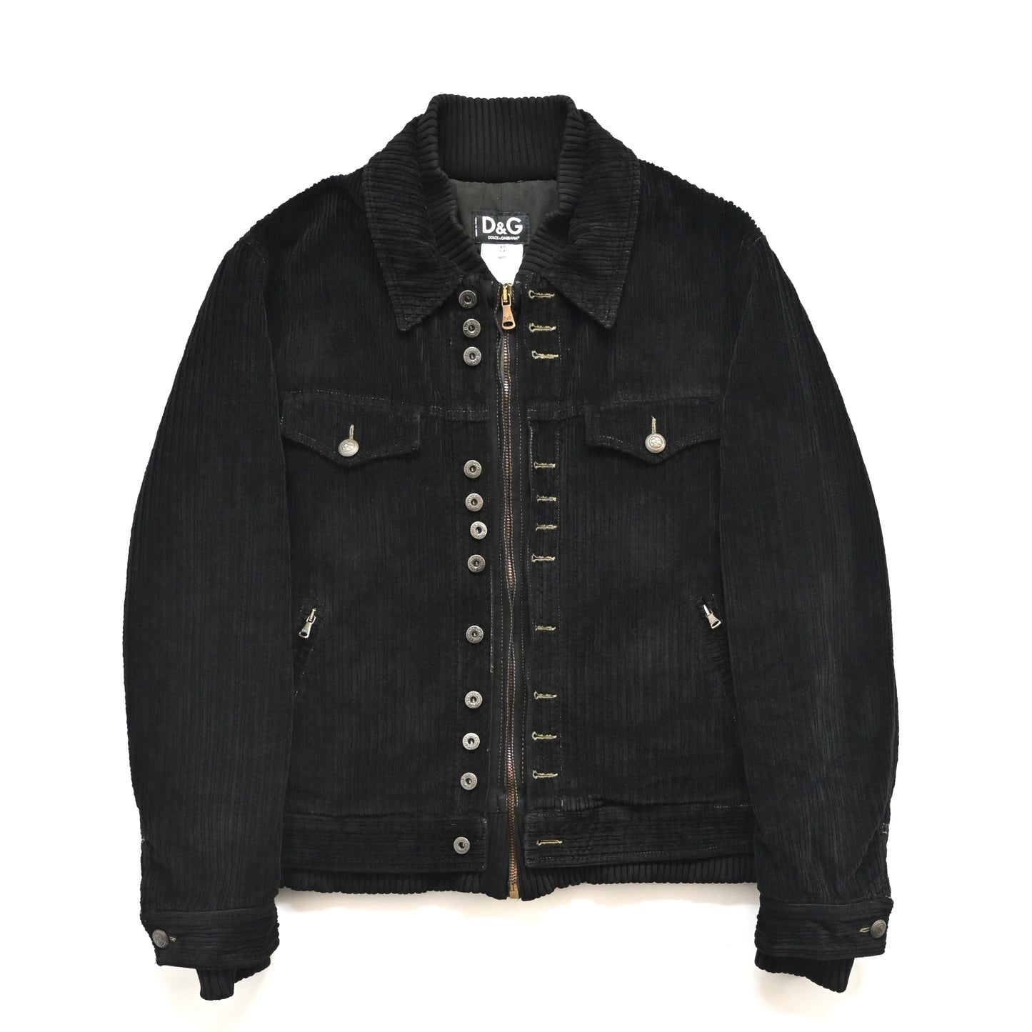 2000s dolce&gabbana corduroy layered jacket 54